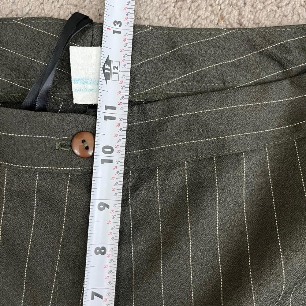 American Vintage Dark Green Pinstripe Trousers - Picture 6 of 8